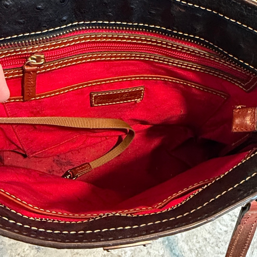 Dooney & Bourke Black Tote with Brown Leather Straps - Picture 7 of 9